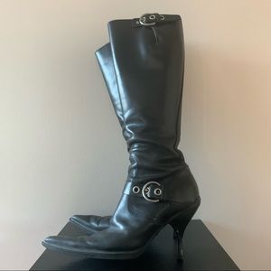 Miu Miu black leather boots 37 made in Italy